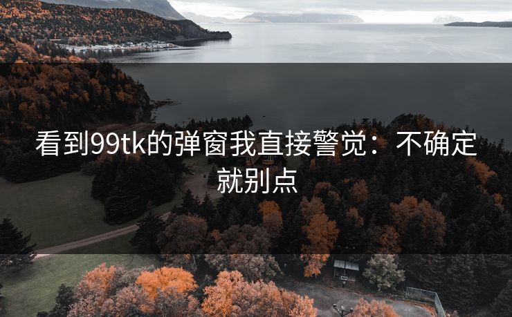 看到99tk的弹窗我直接警觉：不确定就别点