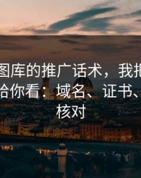 关于99图库的推广话术，我把常见套路拆开给你看：域名、证书、签名先核对