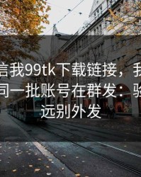 有人私信我99tk下载链接，我追到源头发现同一批账号在群发：验证码永远别外发