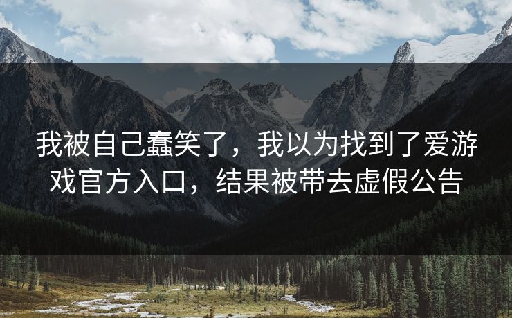 我被自己蠢笑了，我以为找到了爱游戏官方入口，结果被带去虚假公告