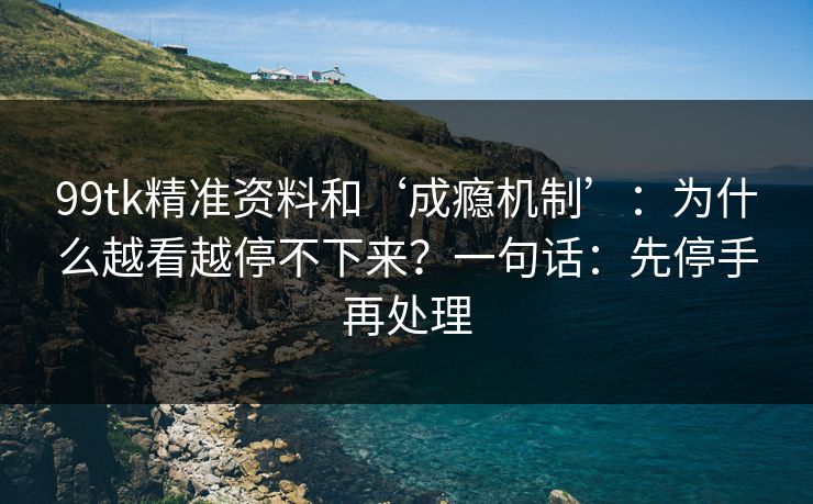 99tk精准资料和‘成瘾机制’:为什么越看越停不下来?一句话:先停手再处理 99tk精准资料和‘成瘾机制’:为什么越看越停不下来?一句话:先停手再处理
